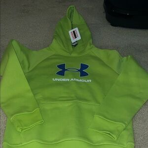 Under Armour Bright Lime Green Hoodie with Navy Logo